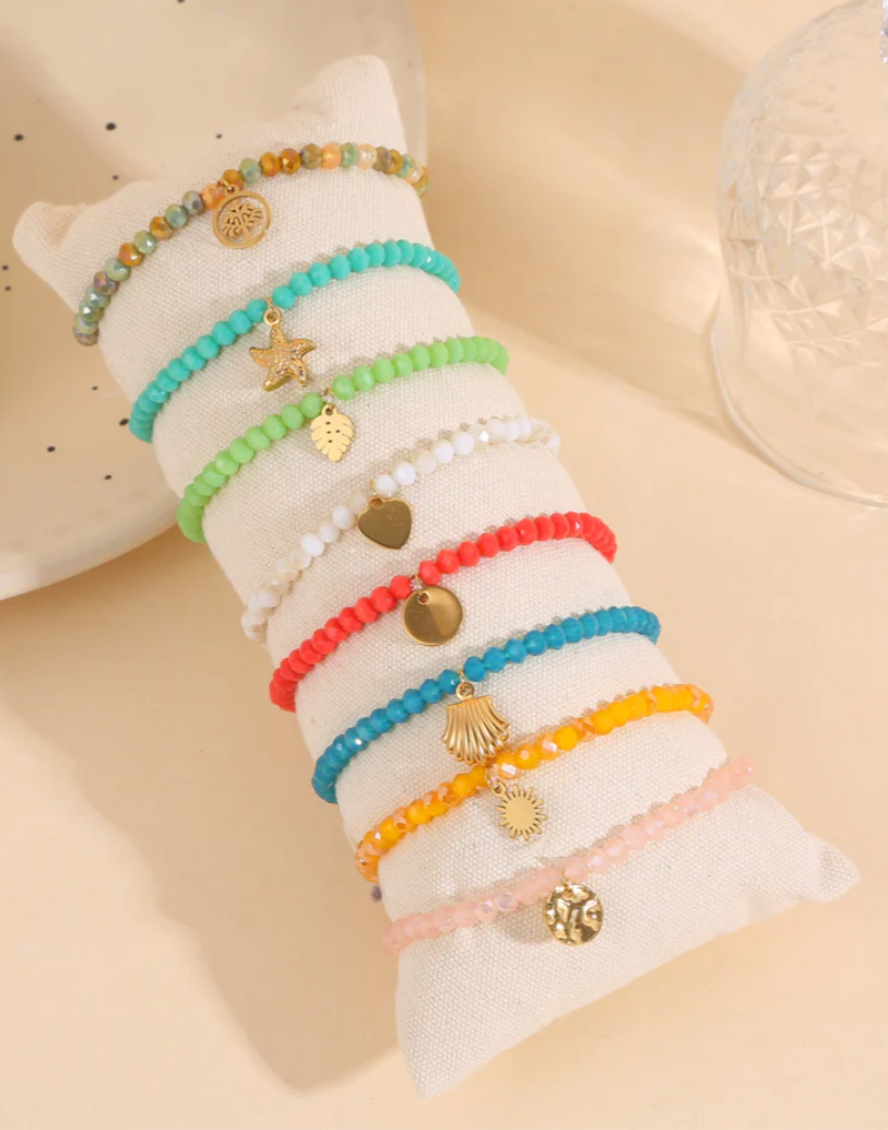 Bracelets élastiques à breloque dorée 2