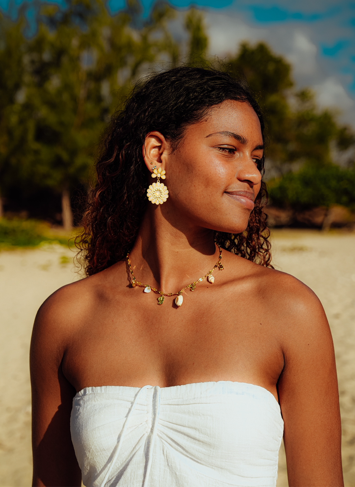 Boucles d’oreilles à fleurs roses