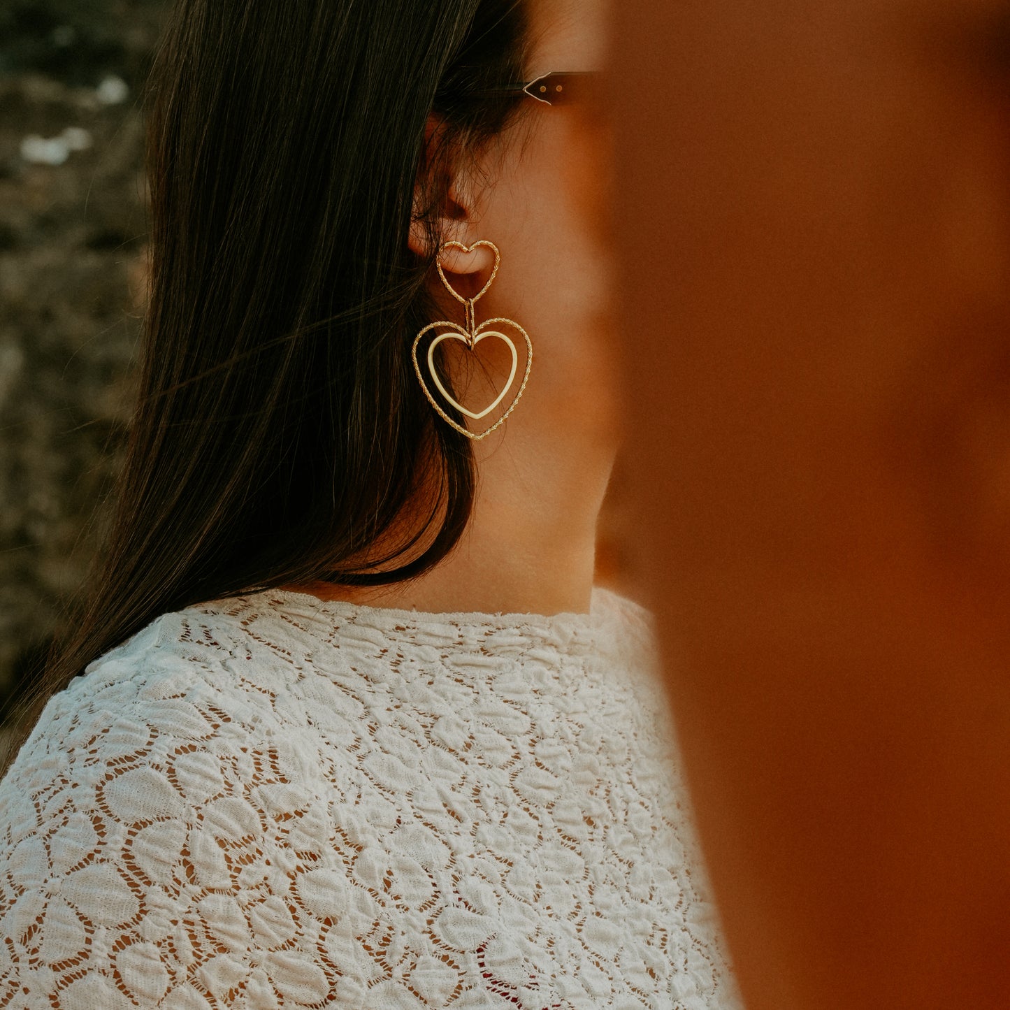 Boucles d’oreilles double cœur