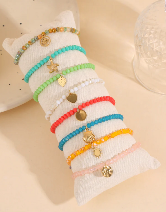 Bracelets élastiques à breloque dorée 2