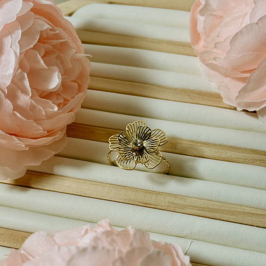 Bague à fleur réglable
